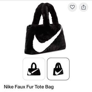 Nike Black and White Faux Fur Tote Gym Bag